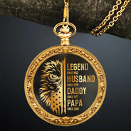 Gift For Grandpa,Gift For Father,Gift For Men,Happy - Legend Husband Daddy Grandpa - Personalized Pocket Watch