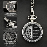Gift For Grandpa,Gift For Father,Gift For Men,Happy - Legend Husband Daddy Grandpa - Personalized Pocket Watch