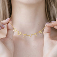 Gift For Yourself, Happy - Letter Charms Made In The Name - Personalized Letter Necklace