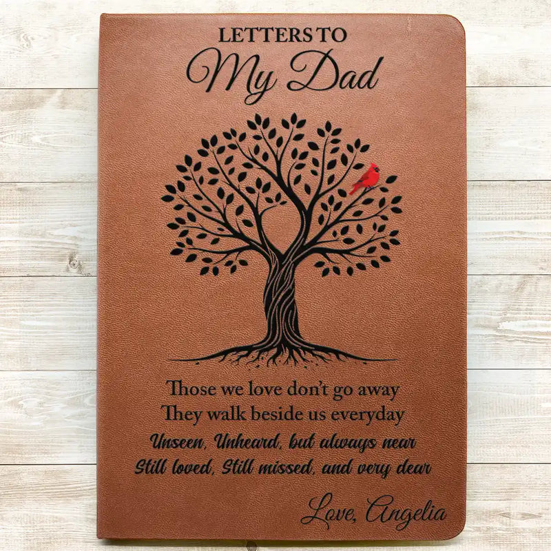 Family, Gift For Women, Gift For Men, Memorial, Sad, Top Market - Letters To Loved One - Personalized Leather Journal