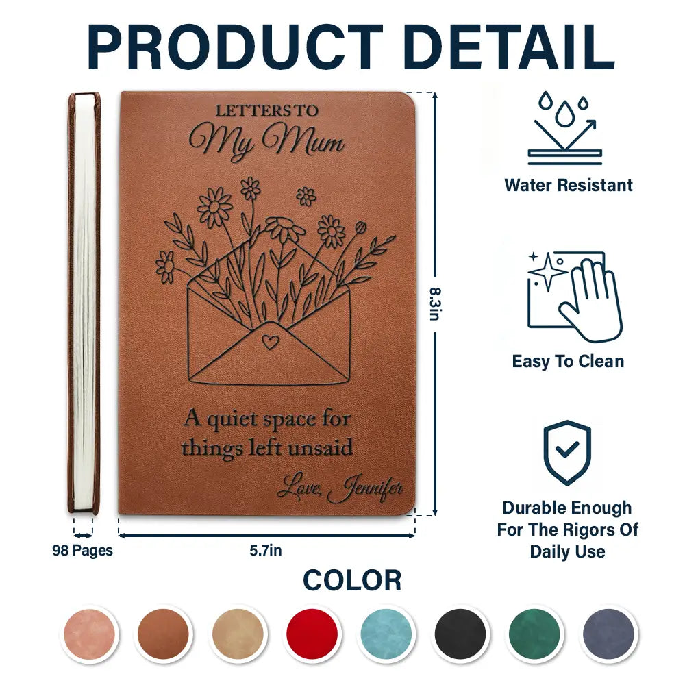 Family, Gift For Women, Gift For Men, Memorial, Sad, Top Market - Letters To Loved One - Personalized Leather Journal