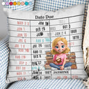 Christmas,Cozy,Reading,Gift For Yourself,Vector - Library Card Reading Book Lovers - Personalized Pillow