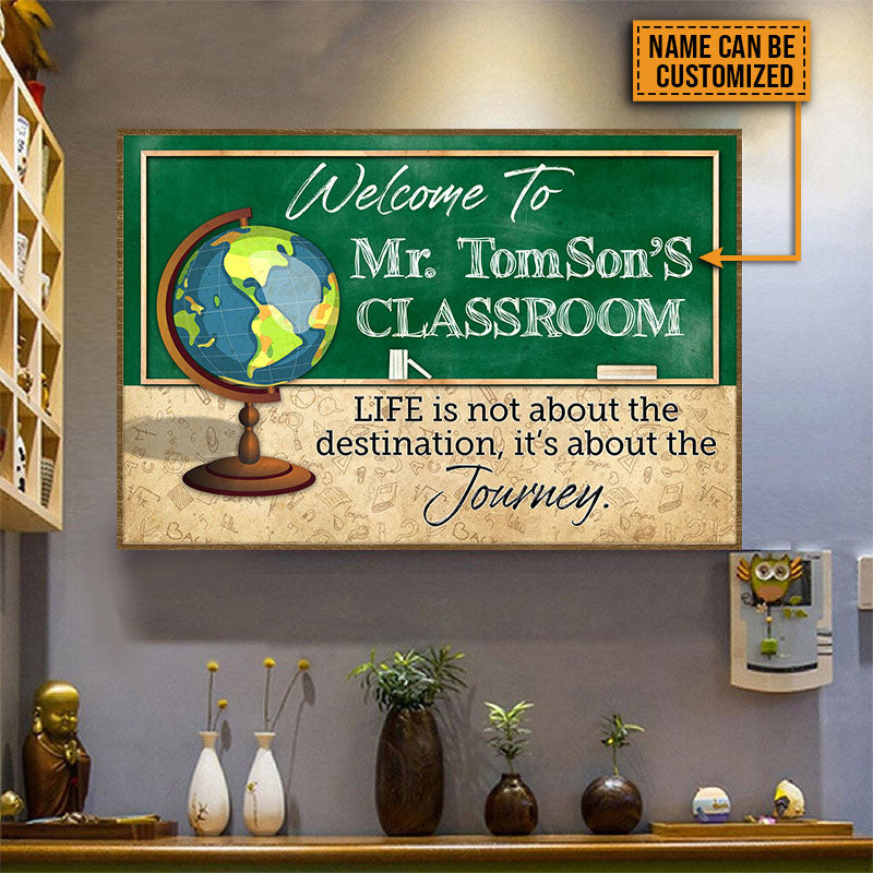 Life Is Not Custom Poster, Teacher Door Sign, Teacher Name Sign