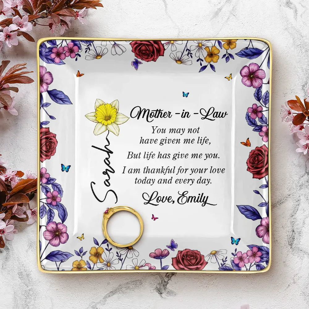 Gift For Mother,Love - Life Has Given Me You Bonus Mom - Personalized Ring Dish