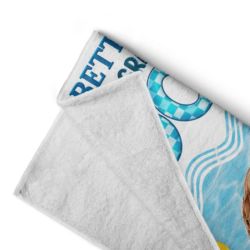 Gift For Grandkids, Gift For Kids, Poolside, Happy, Summer - Life Is Better At Grandma And Grandpa's Pool - Personalized Beach Towel