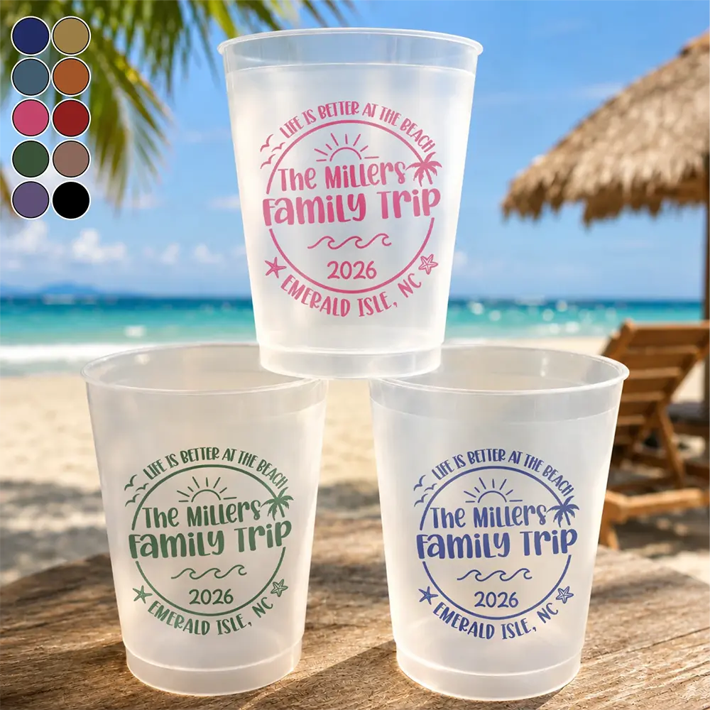 Life Is Better At The Beach Family Trip - Personalized Frosted Cups
