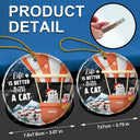 Pet Lovers, Pet Mom, Pet Dad, Pet Couple, Christmas, Happy - Life Is Better With A Dog Cat - Personalized Circle Glass Ornament