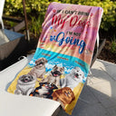 Beach,Summer,Pet Lovers,Pet Mom,Pet Dad,Dog Lovers,Dog Mom,Dog Dad,Happy - Life Is Better With Dogs 3D Effect - Personalized Beach Towel