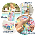 Beach,Summer,Pet Lovers,Pet Mom,Pet Dad,Dog Lovers,Dog Mom,Dog Dad,Happy - Life Is Better With Dogs 3D Effect - Personalized Beach Towel