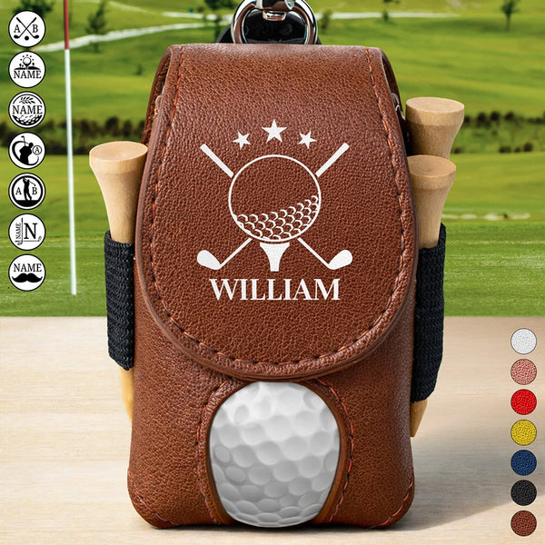 Golf,Gift For Husband,Gift For Boyfriend,Gift For Yourself,Gift For Men,Gift For Grandpa,Gift For Father,Sport Dad,Dad's Hobby - Life Is Full Of Choices - Personalized Leather Golf Ball Holder