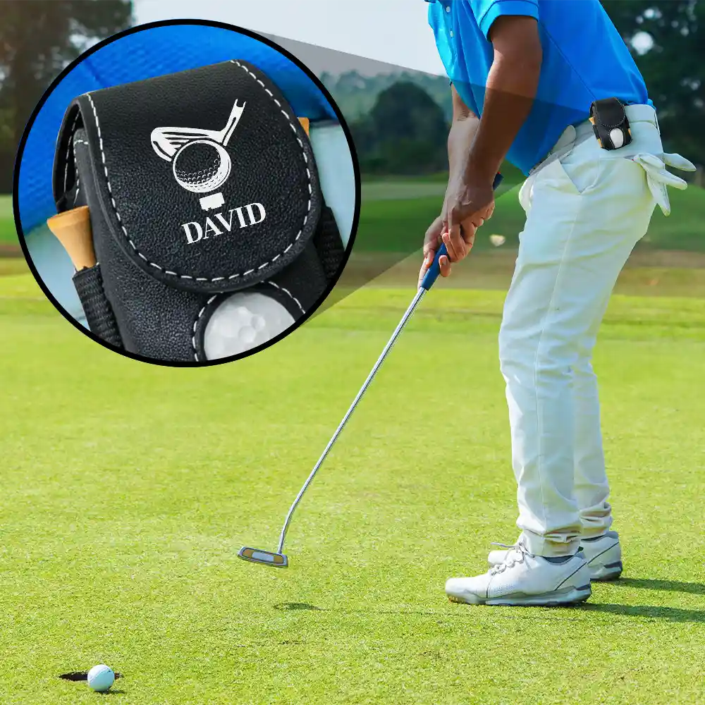 Golf,Gift For Husband,Gift For Boyfriend,Gift For Yourself,Gift For Men,Gift For Grandpa,Gift For Father,Sport Dad,Dad's Hobby - Life Is Full Of Choices - Personalized Leather Golf Ball Holder