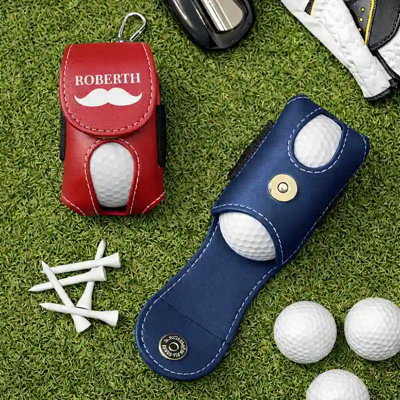 Golf,Gift For Husband,Gift For Boyfriend,Gift For Yourself,Gift For Men,Gift For Grandpa,Gift For Father,Sport Dad,Dad's Hobby - Life Is Full Of Choices - Personalized Leather Golf Ball Holder