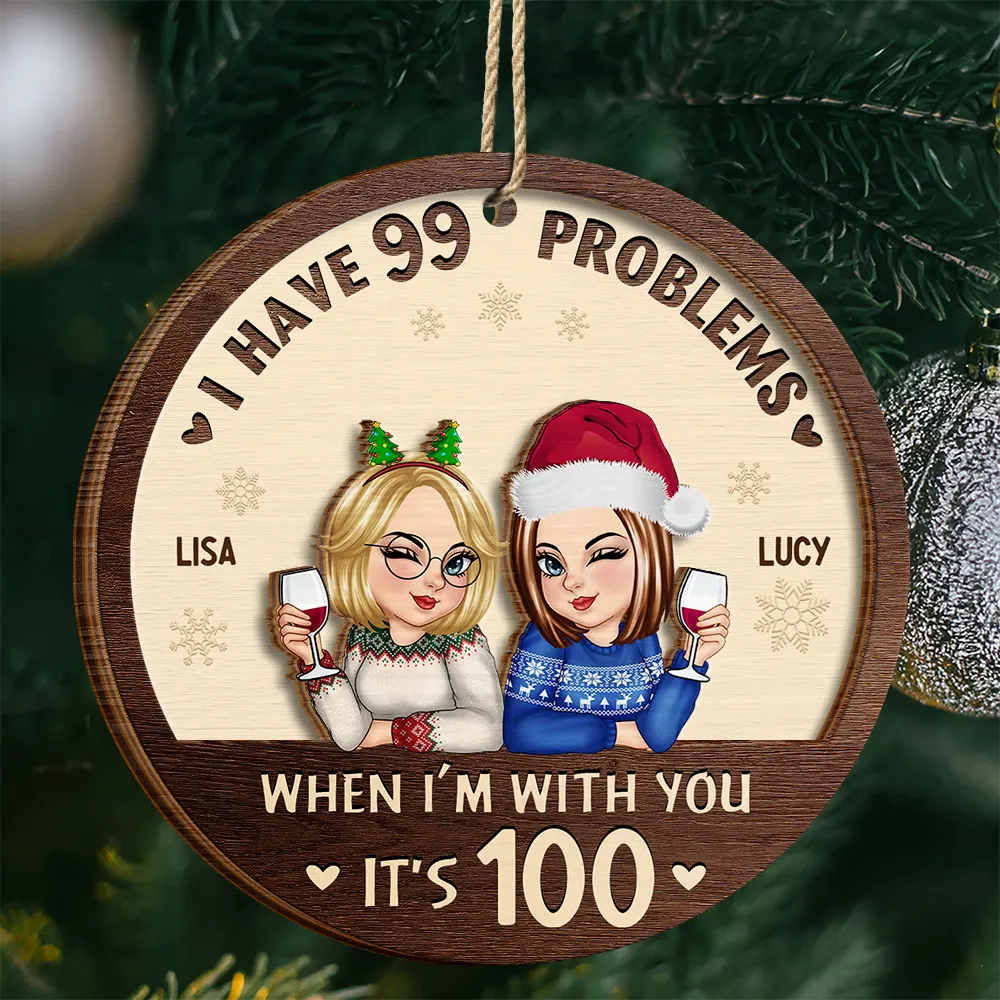 Life With My Extra Problems - Personalized 2-Layered Wooden Ornament