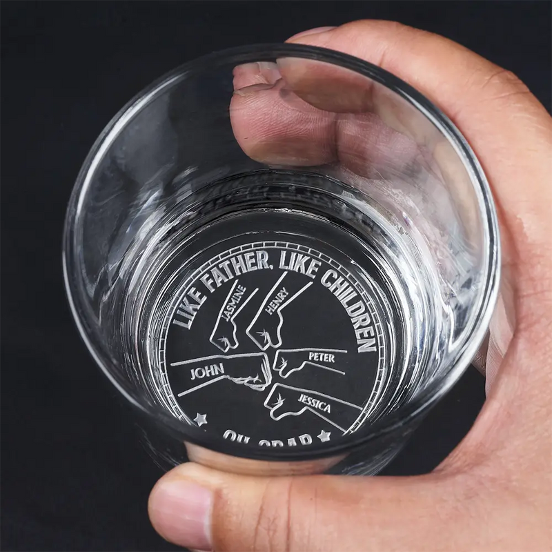 Funny,Gift For Husband,Gift For Father,Dad,Daughters - Like Father Like Daughter Oh Crap - Personalized Engraved Whiskey Glass