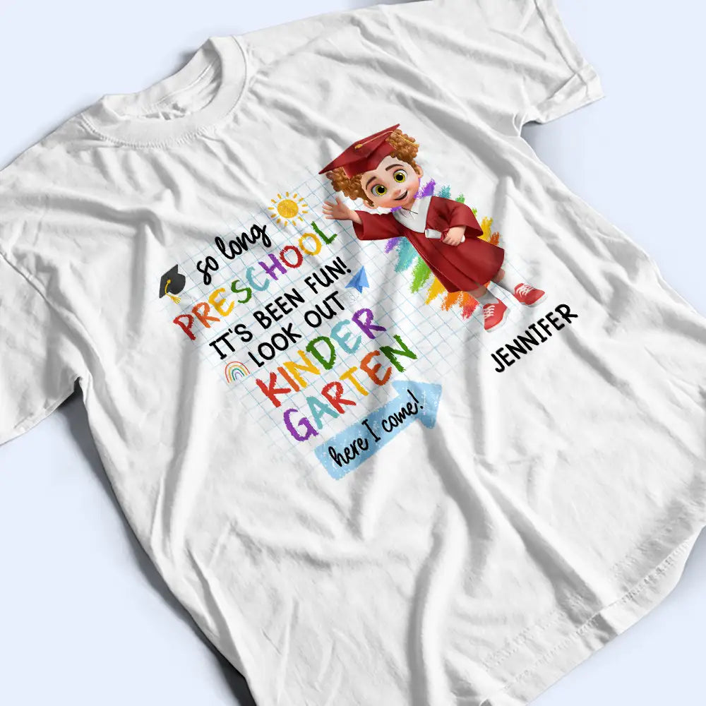 Graduation,Back To School,Gift For Kids,Gift For Grandkids,Gift For Daughter,Gift For Son,Top Market,Non-Eng,Vector,Adorable - Little Grad Ready For A New Adventure - Personalized T Shirt