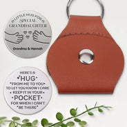 Love,Gift For Grandkids - Little Hug For A Special Granddaughter - Personalized Leather Pocket Hug