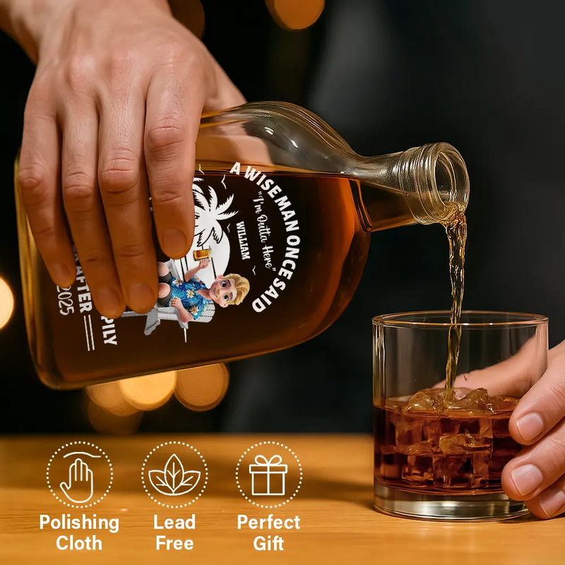 Retirement, Funny - Lived Happily Ever Retired - Personalized Whiskey Bottle