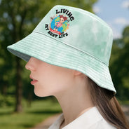 Gift For Women,Gift For Yourself,Travel,Happy,Summer - Living My Best Life Travel Lovers - Personalized Bucket Hat