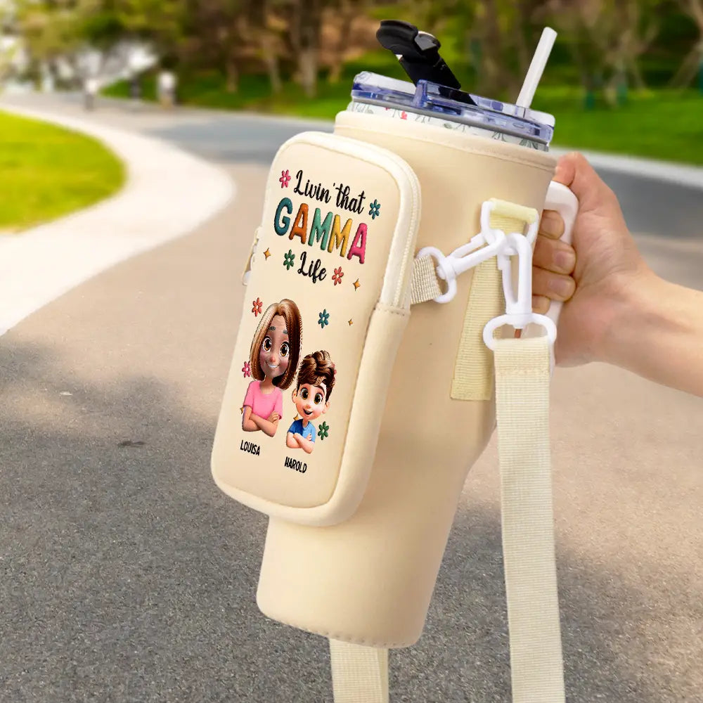 Gift For Grandma,Grandma,Grandkids,Gift For Mother,Mom,Children - Living That Grandma Life - Personalized Bottle Carrier Bag