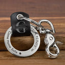 Gift For Yourself,Gift For Father,Gift For Mother,Gift For Brothers,Gift For Sisters,Gift For Son,Gift For Daughter,Family,Long Distance,Happy - Location Coordinates Always Come Home - Personalized Leather Coordinates Keychain