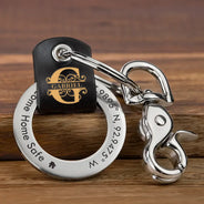 Gift For Yourself,Gift For Father,Gift For Mother,Gift For Brothers,Gift For Sisters,Gift For Son,Gift For Daughter,Family,Long Distance,Happy - Location Coordinates Always Come Home - Personalized Leather Coordinates Keychain