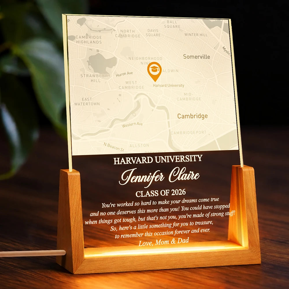 Happy,Family,Gift For Yourself,Gift For Daughter,Gift For Son,Gift For Sisters,Gift For Brothers,Gift For Bestie,Gift For Sibling,Graduation - Location Map Congrats You Did It - Personalized Night Light