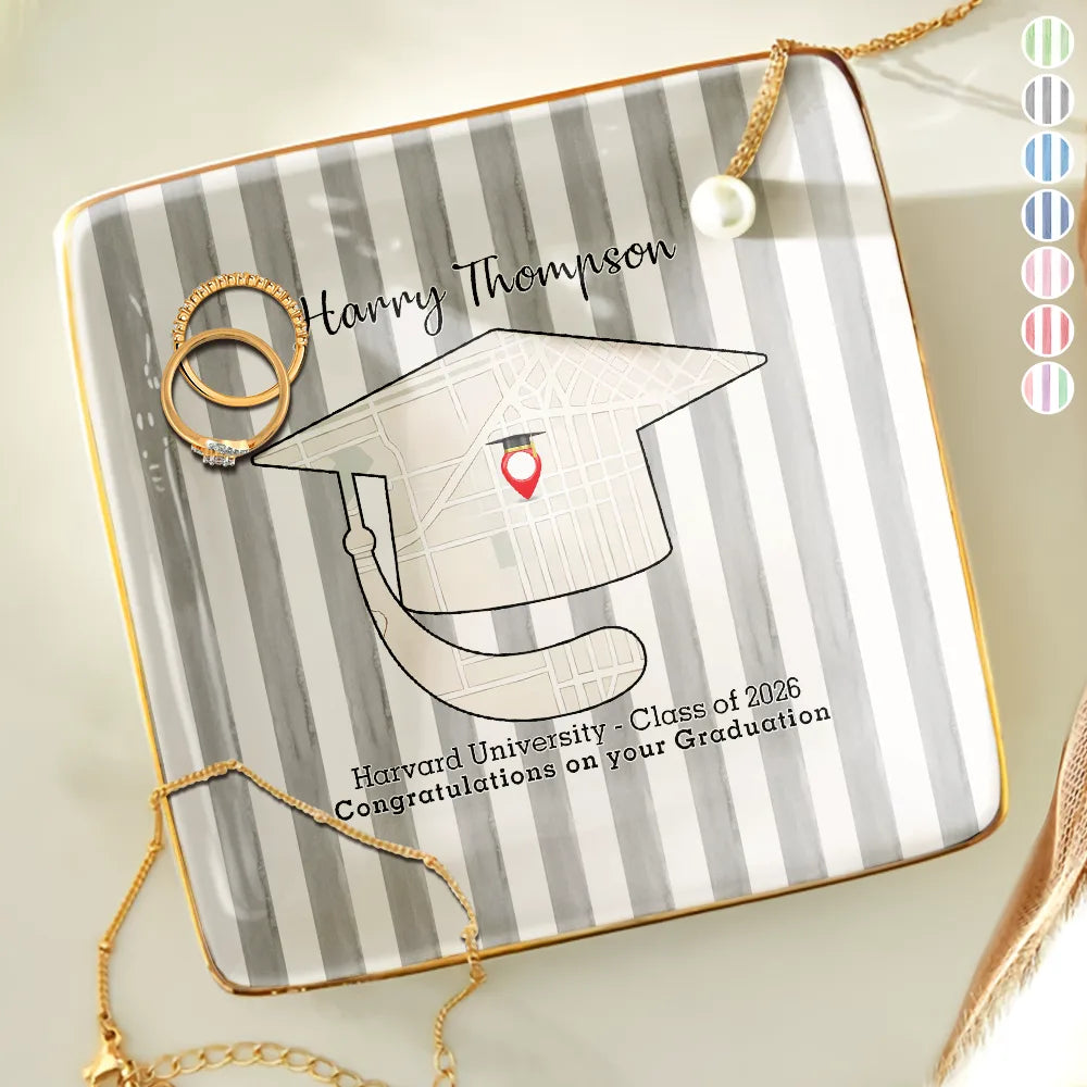 Location Map Congratulations On Your Graduation - Personalized Ring Dish