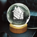 Love, Family - Location Map First Time Home - Personalized Crystal Globe Lamp