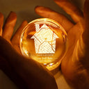 Love, Family - Location Map First Time Home - Personalized Crystal Globe Lamp