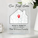 Family,Gift For Father,Gift For Mother,Gift For Son,Gift For Daughter,Love,Gift For Grandma,Gift For Grandpa - Location Map Location Coordinates Our First Home - Personalized Vertical Rectangle Acrylic Plaque