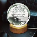 Gift For Couples,Gift For Husband,Gift For Wife,Gift For Boyfriend,Gift For Girlfriend,Love - Custom Photo Location Map Where It All Began - Personalized Crystal Globe Lamp