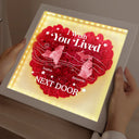 Long Distance,Gift For Mother,Mom,Children - Long Distance State The Miles Don't Matte - Personalized LED Light Flower Shadow Box