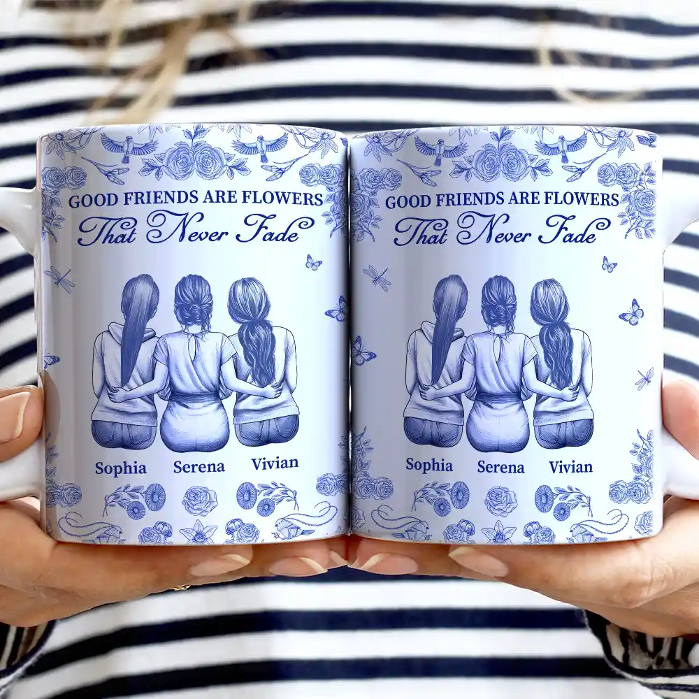 Gift For Bestie, Old Best friends, Love - Long Time To Grown An Old Friend - Personalized White Edge-to-Edge Mug