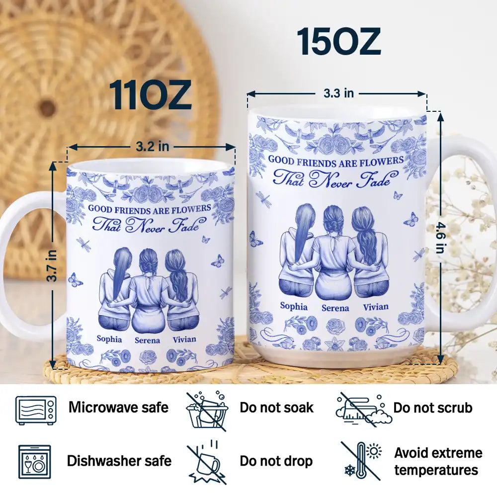 Gift For Bestie, Old Best friends, Love - Long Time To Grown An Old Friend - Personalized White Edge-to-Edge Mug