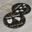 Family,Parents,Gift For Grandparents,Gift For Sibling,Gift For Sisters,Gift For Brothers,Love,Christmas,Long Distance - Long Distance The Miles Don't Matter 3D Nacre Effect - Personalized Circle Ceramic Ornament