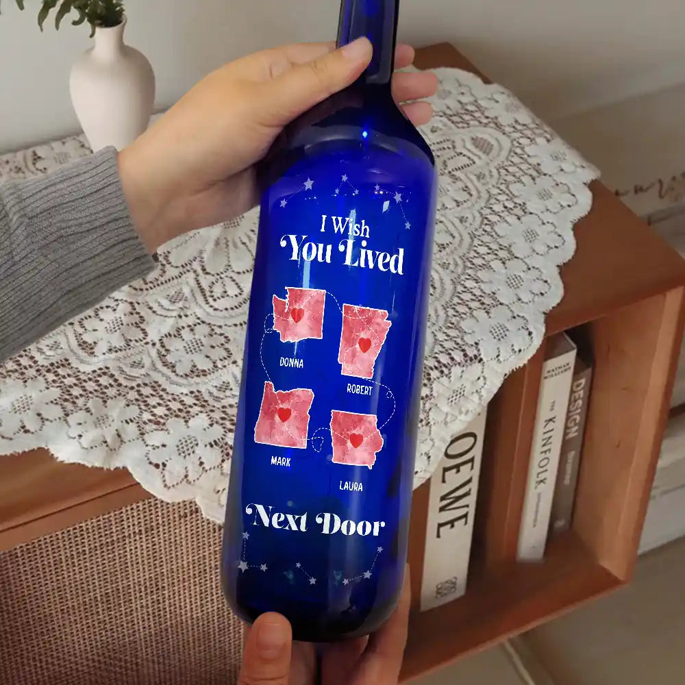 Christmas,Long Distance,Cozy,Family,Icon - Long Distance When You Are Family The Miles Do Not Matter - Personalized Bottle Light