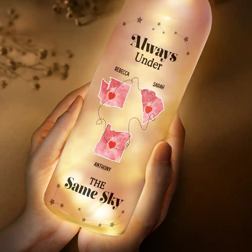 Christmas,Long Distance,Cozy,Family,Icon - Long Distance When You Are Family The Miles Do Not Matter - Personalized Bottle Light