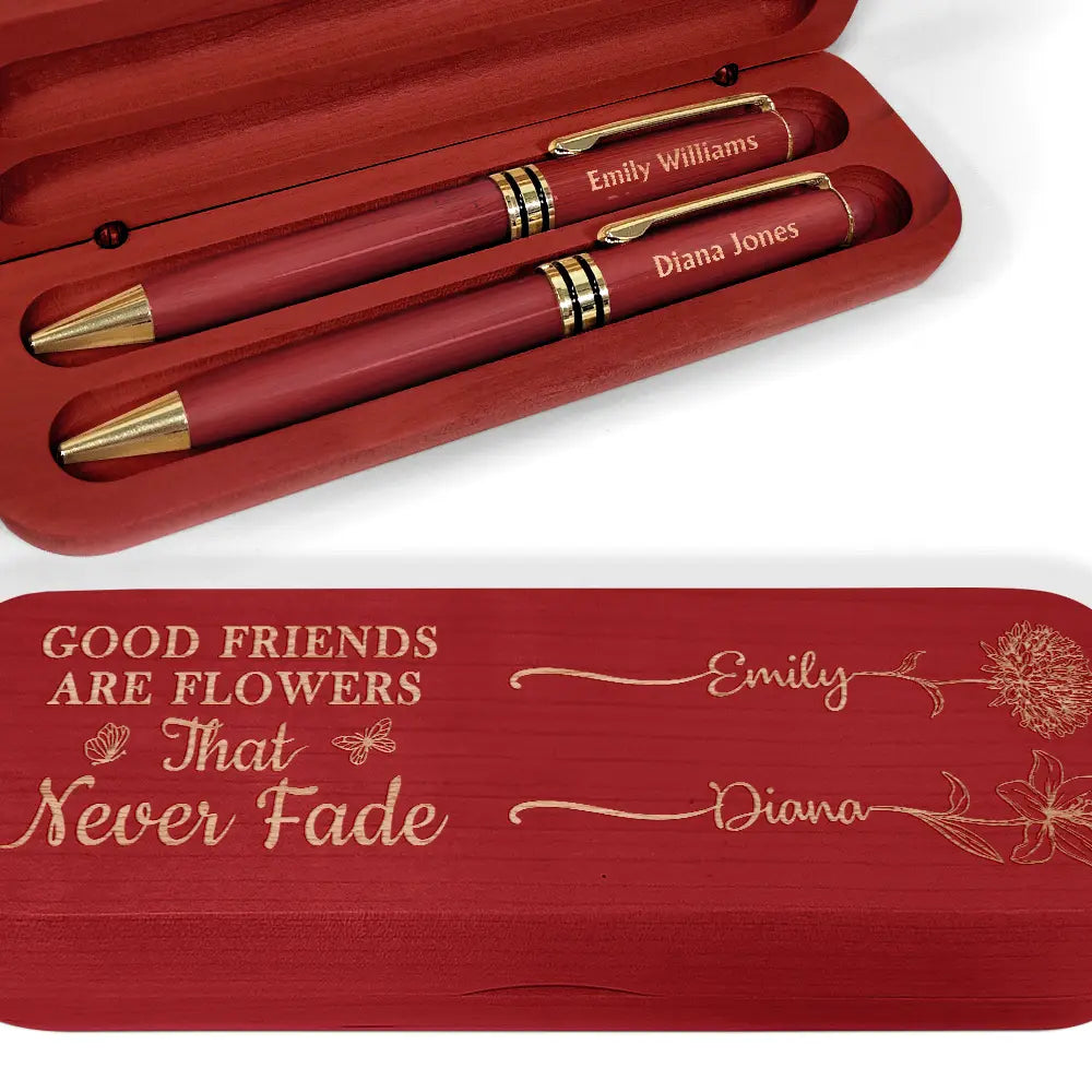 Gift For Bestie, Love - Long Time To Grow An Old Friend - Personalized Wooden Pen Set