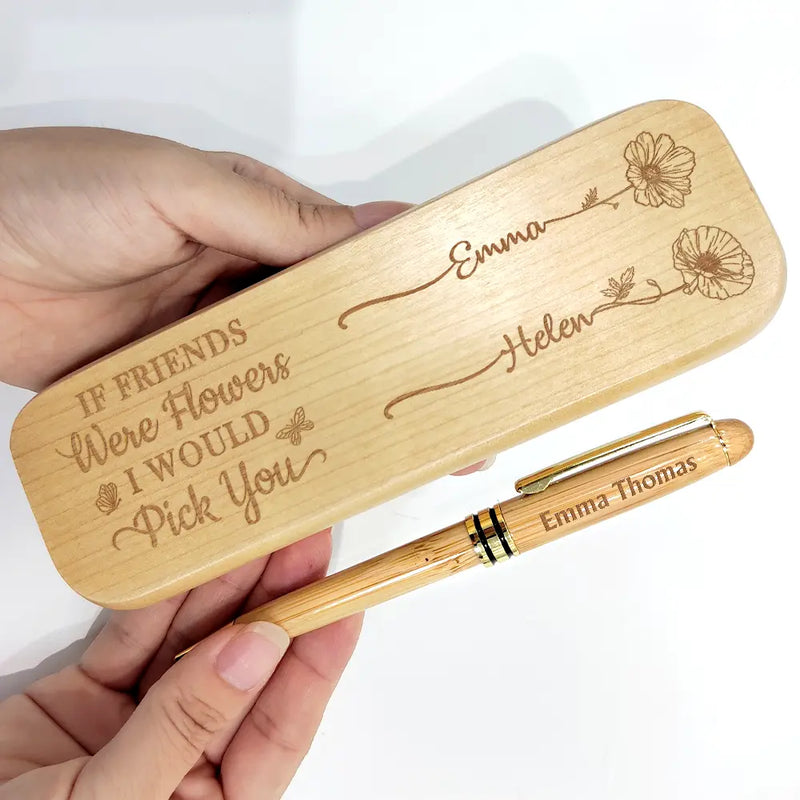 Gift For Bestie, Love - Long Time To Grow An Old Friend - Personalized Wooden Pen Set