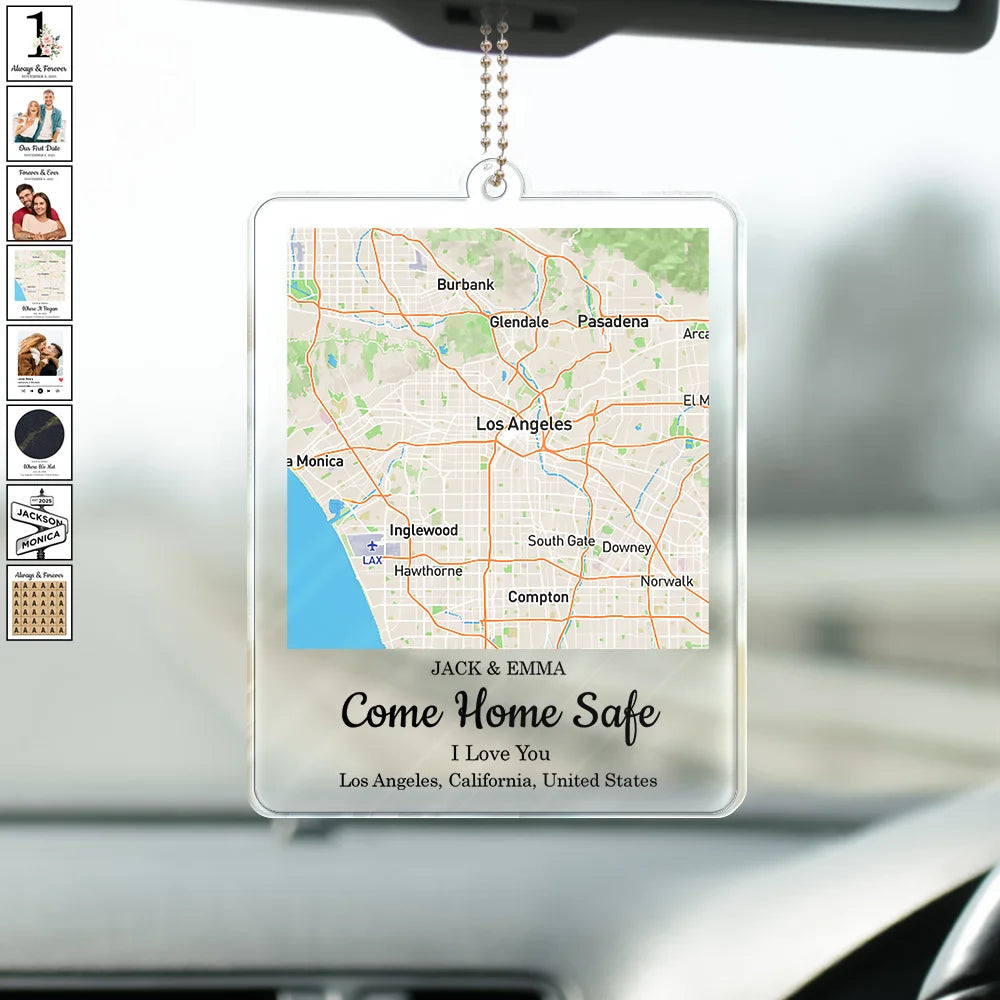 Gift For Couples,Gift For Husband,Gift For Wife,Gift For Boyfriend,Gift For Girlfriend,Family,Love - Safe Journey Love Message - Personalized Acrylic Car Hanger