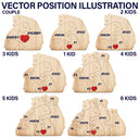 Love Bear Family - Gift For Mother, Father, Family - Personalized Custom Shaped Wooden Puzzle