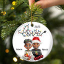 Love, Christmas, Gift For Wife, Gift For Husband, Gift For Couples, Gift For Boyfriend, Gift For Girlfriend - Love Light Christmas 3D Couple - Personalized Circle Ceramic Ornament