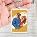 Gift For Couples,Gift For Wife,Gift For Girlfriend,Funny,Gift For Husband - Love You More Reverse Card Animate Couple - Personalized Acrylic Keychain