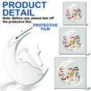 Christmas,Gift For Couples,Love - Love You To The Moon Couple Snowman Ceramic Effect - Personalized Custom Shaped Acrylic Ornament