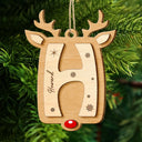 Christmas, Family, Gift For Kids, Happy - Lovely Monogram Keepsake For Family - Personalized 2-Layered Wooden Ornament