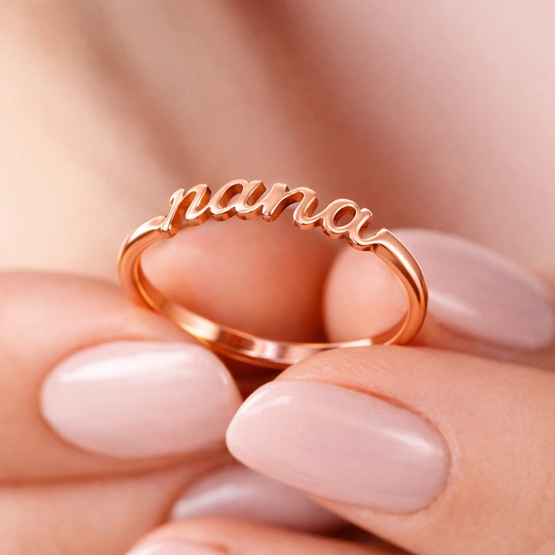 Gift For Yourself,Gift For Women,Gift For Mother,Gift For Grandma,Love - Lovely Ring For Mum And Grandma - Personalised Custom Shaped Ring