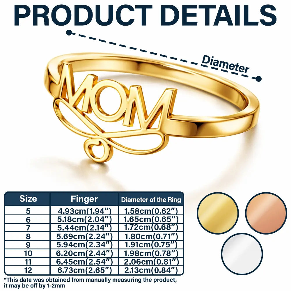 Gift For Yourself,Gift For Women,Gift For Mother,Gift For Grandma,Love - Lovely Ring For Mum And Grandma - Personalised Custom Shaped Ring