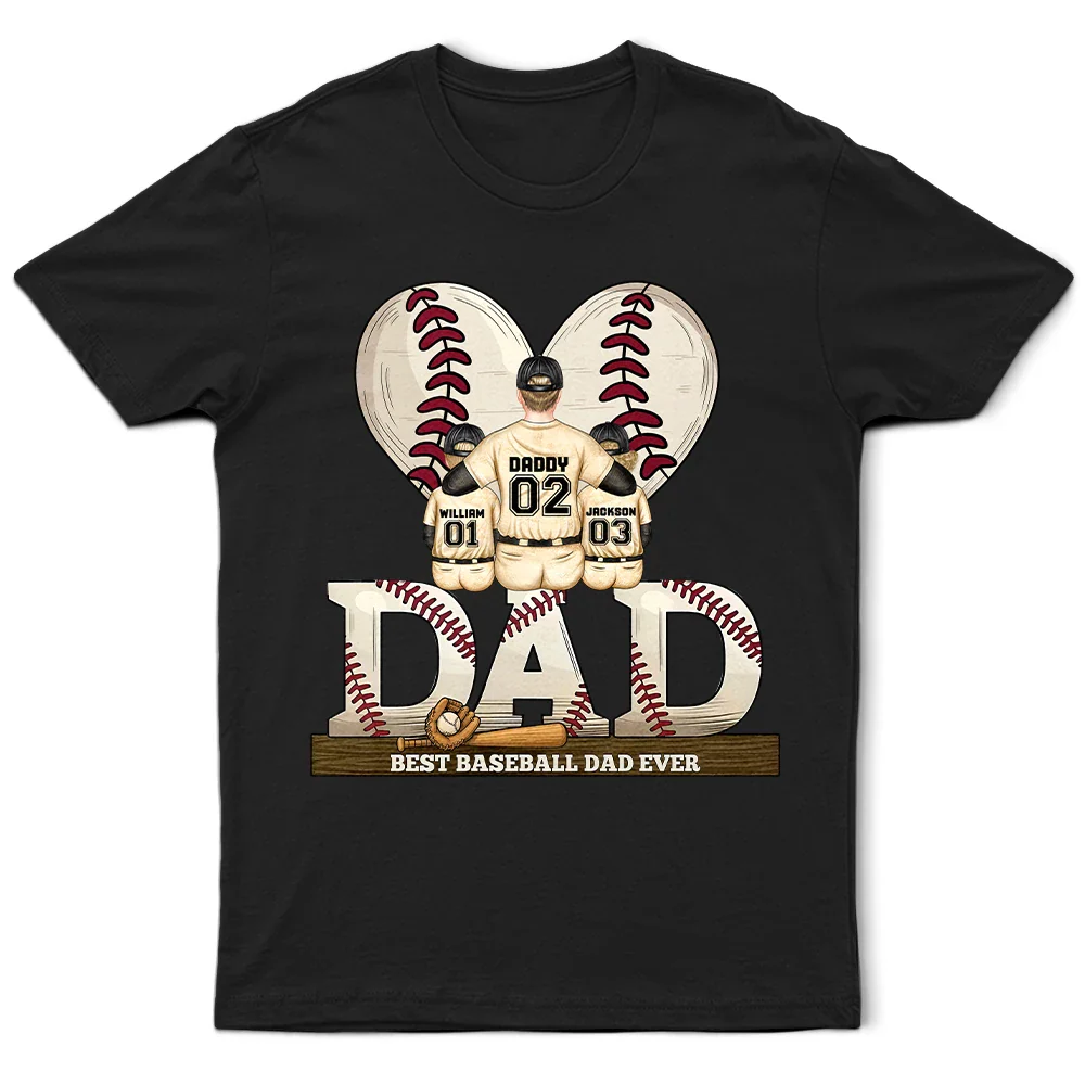 Loving Best Baseball Dad Ever - Personalized T Shirt