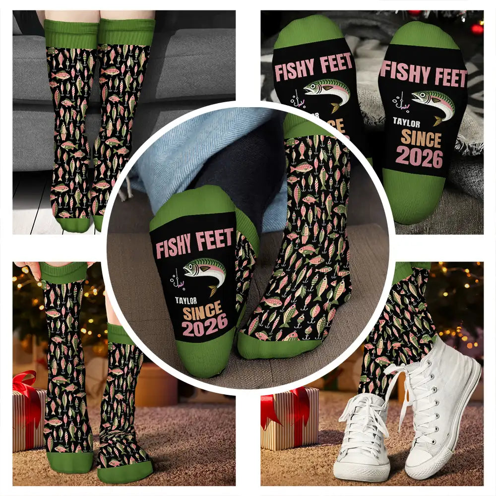 Top Market, Christmas, Gift For Men, Fishing, Gift For Yourself, Icon, Happy - Lucky Fishing Socks Fk Off I'm Fishing Gift For Fisherman - Personalized Socks