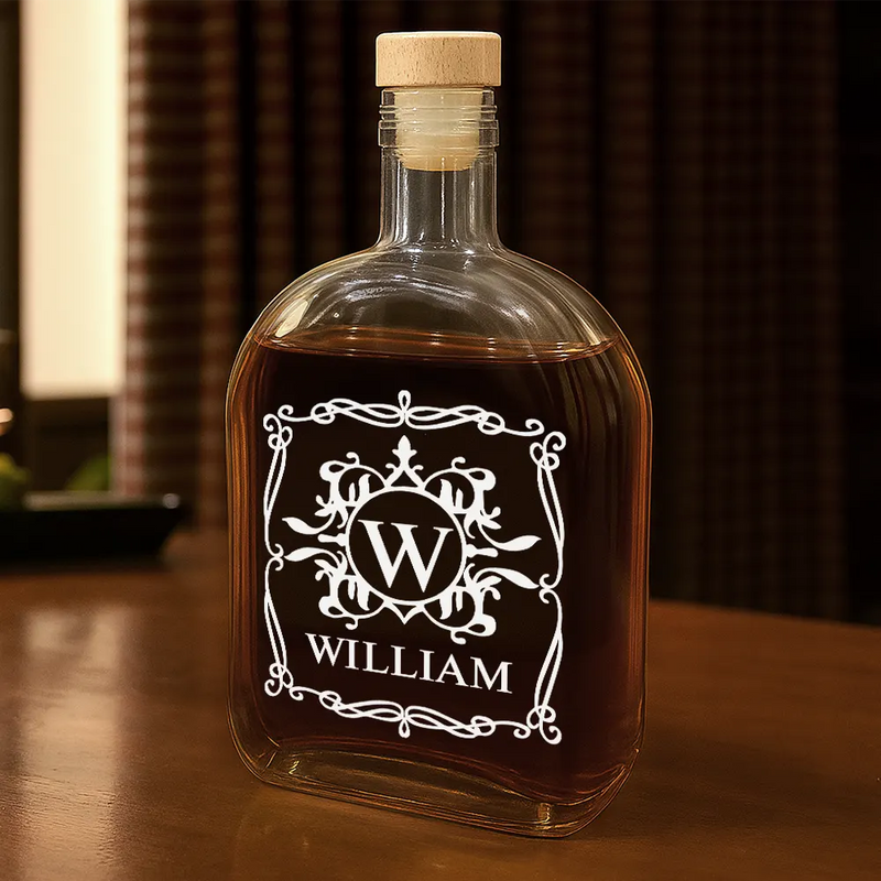 Family, Happy - Luxury Family Name - Personalized Whiskey Bottle